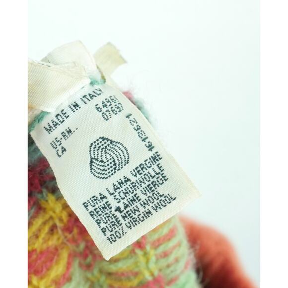 Vintage Benetton Medium Sweater Multicolor Rainbow Fair Isle Ski Nordic Wool 80s - Picture 14 of 14